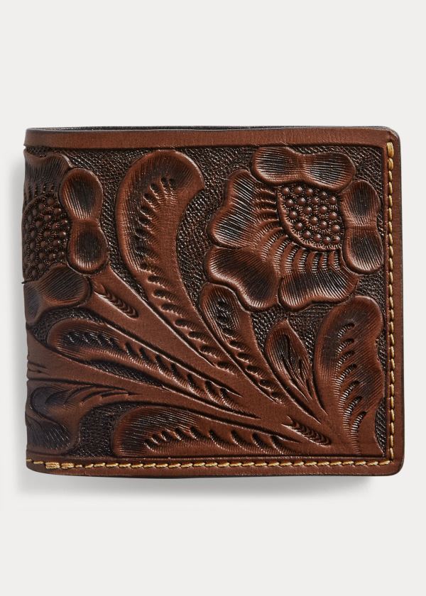 Men's Ralph Lauren Hand-Tooled Leather Wallet | 365429CYR